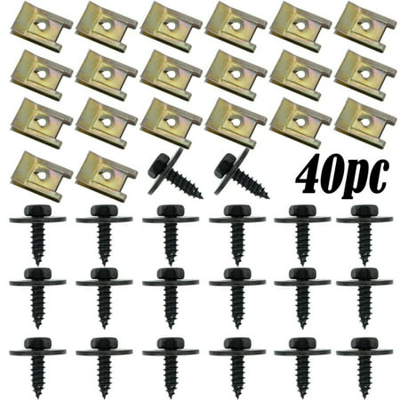 

40x U-shaped Hexagon Nut Screws For Fixing Chassis Sheet Clips Fasteners For BMW