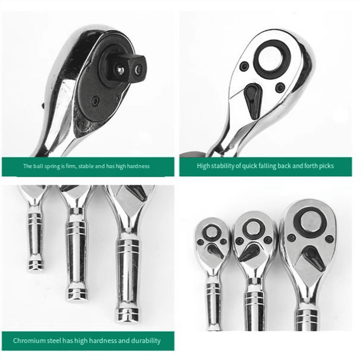 1/4In 3/8In 1/2In Mini Ratchet Wrench 72 Teeth Spanner Portable Torque Wrenches Quick Socket Ratchet Wrench Hand Tools