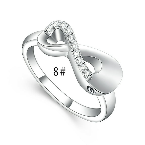 Infinity Mini Ring Hold Loved Ones Ashes Cremation Urn Ring for Women Finger Ring With Shining Zircon