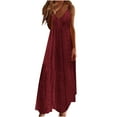 thumbnail image 3 of Summer Fashion Plus Size Spring Dresses for Women 2025 Casual Holiday Style Hollow Out Long Solid Color Loose Sleeveless-Neck Camisole, 3 of 7