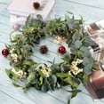thumbnail image 2 of Coolmade Artificial Eucalyptus Wreath 20" Faux Eucalyptus Stems Large Green Leaf Wreath for Festival Celebration Front Door Wall Window Party Decoration, 2 of 7