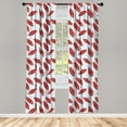 thumbnail image 2 of Ambesonne Leaves 4-Panel Curtains, Modern Abstract Leaf Motif, 56"x95", Pale Blue Ruby, 2 of 4