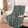 thumbnail image 2 of Dark Green Christmas Ornament Pattern Round Blanket,Comfortable Soft Flannel Throw Blanket,All Season,Warm Lightweight Blankets for Sofa Bed Couch Living Room Chair 47"x47", 2 of 5
