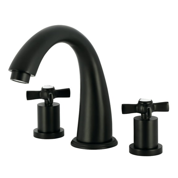Kingston Brass KS2360ZX Millennium Two-Handle Deck Mount Roman Tub Faucet, Matte Black