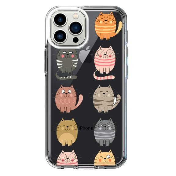 Mundaze - Case for Apple iPhone 15 Pro Slim Shockproof Hard Shell Soft TPU Heavy Duty Protective Phone Cover - Cute Cats