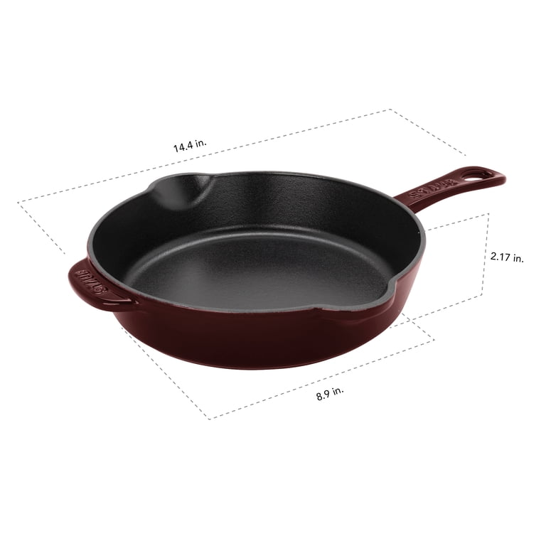 STAUB Cast Iron Frying Pan 34cm - Grey Enamel, Oven Safe, Lifetime Warranty, Made In France