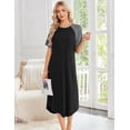 thumbnail image 4 of Ekouaer Nightgowns for Women Bamboo Viscose House Dress Long Night Gowns Short Sleeve Sleepshirt Soft Sleepwear, 4 of 6