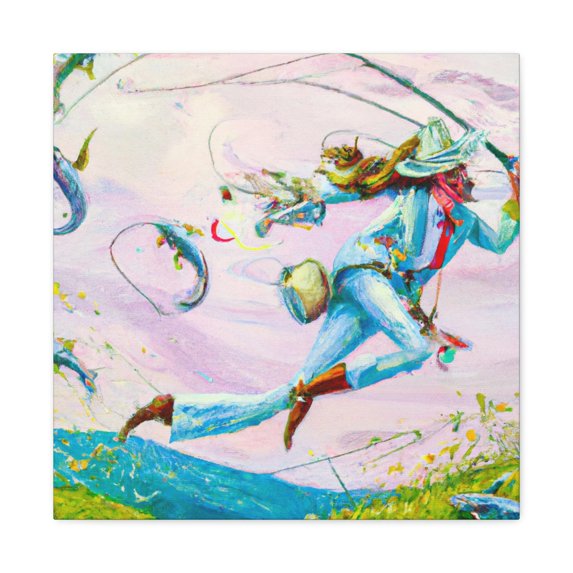 Fishing for Fun-Rococo - Canvas