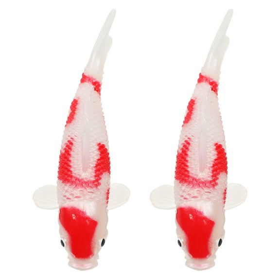 Worgeous 2pcs Realistic Fish Prop Mini Koi Fish Figurines For Fish Tank Decor Fake Floating Fish For Garden Koi Fish Sculptures Simulation Fish Ornament