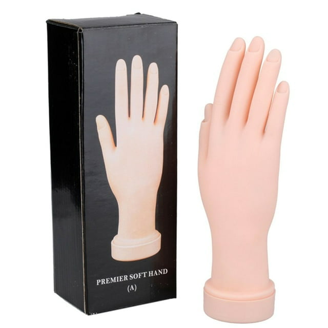 EYIIYE Nail Trainning Practice Hand Soft Flexible Mannequin Hand Nail Art Trainer Manicure Practice Tool