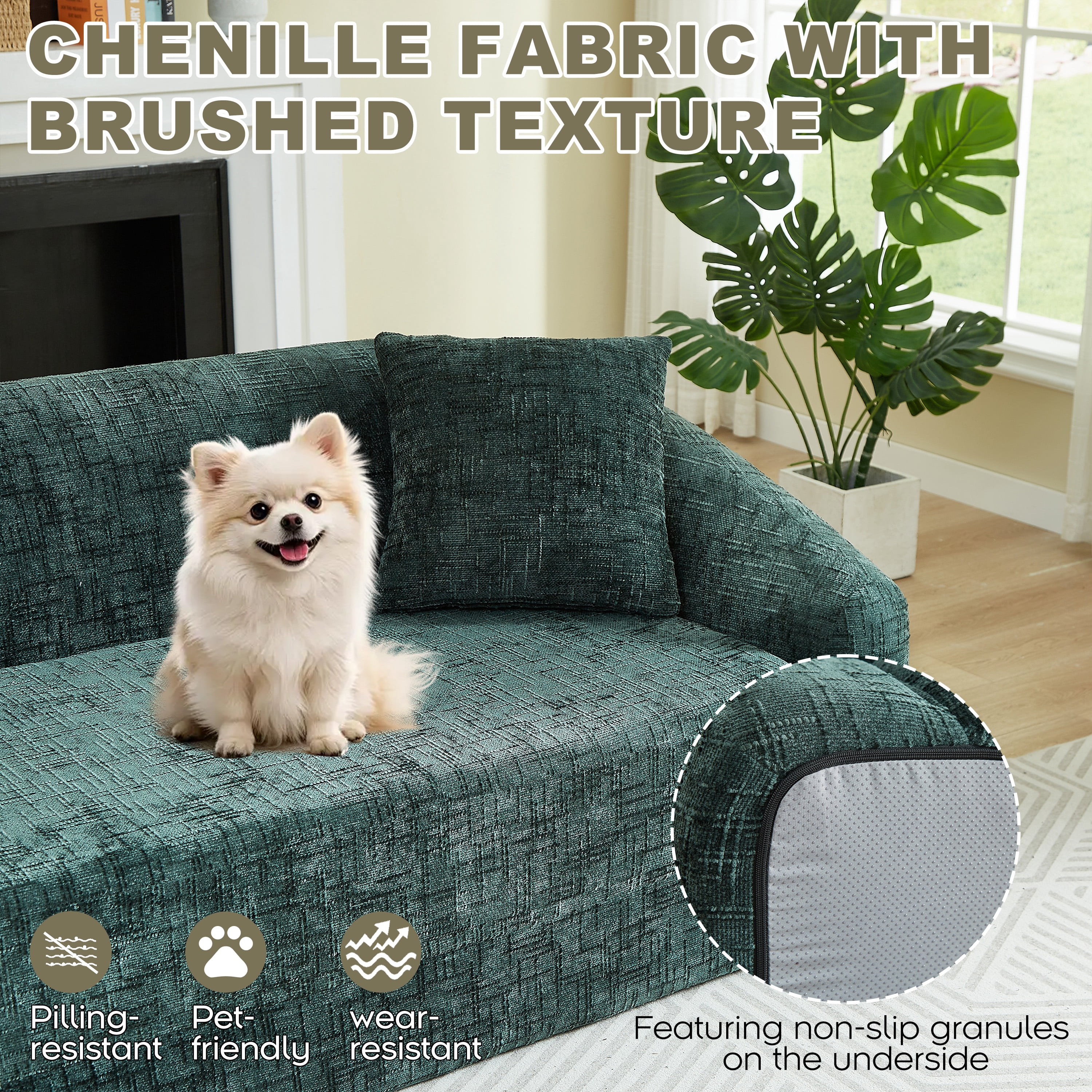 Leumius 87" Convertible Futon Sofa Bed, Corduroy Curved Boneless Couch with High Backrest, 2-in-1 Fold-Out Sleeper Sofa with Pull-out Couch Bed,Green-Square Pillow