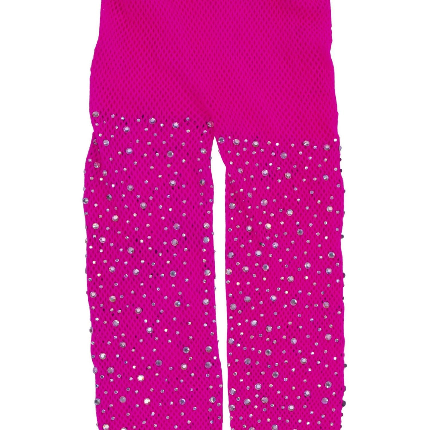 COLLANTS EN RÉSILLE AVEC PIERRES DU RHIN - ROSE VIF