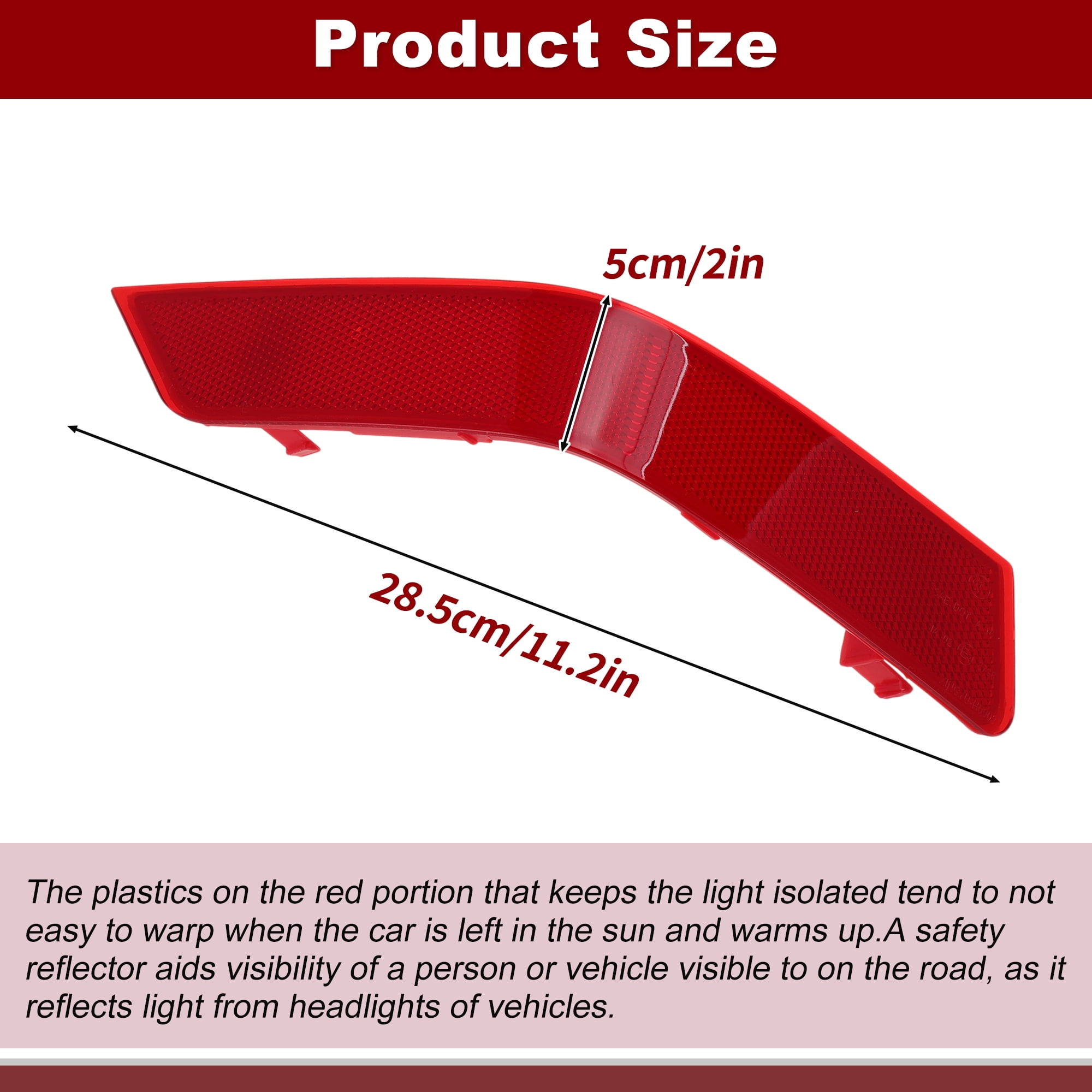 Unique Bargains 1Pc Rear Bumper Reflector for Nissan Rogue 2017-2020 Left and Right Side