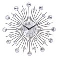 thumbnail image 2 of Horloge Murale Ronde en Métal avec Perles DIAMANTE Argentée 33CM, 2 of 7