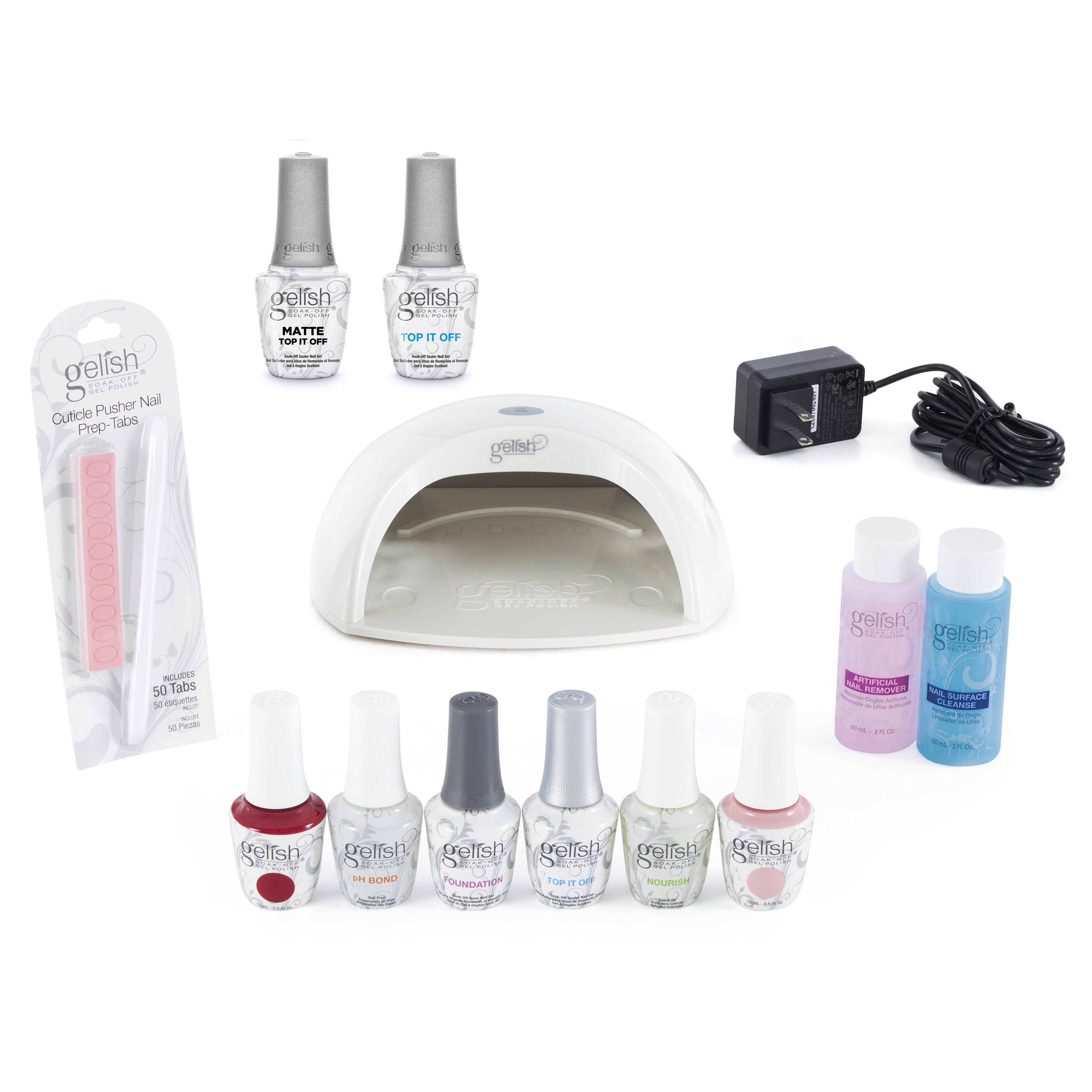 Gelish Soak-Off Professional Salon Gel Nail Polish Kit with LED Curing Lamp Gelish Soak-Off Professional Salon Gel Nail Polish Kit with LED Curing Lamp