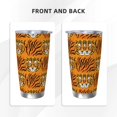 thumbnail image 3 of Honeii Tiger Print 20OZ Car Cup, Insulated Stainless Steel Travel Mug with Lid and Straw, Keep Your Drinks Hot and Cold-Straw Three-piece Set, 3 of 8