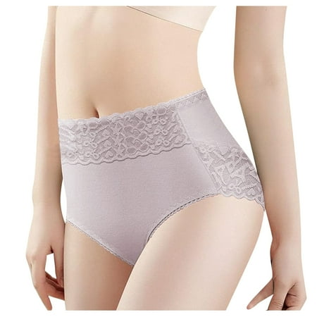 YHGFVOKJ Womens Underwear Full Coverage High Waisted Lace Thongs Trim Plus Size Solid Stretch Wicking Panties Briefs Woman Underwear Purple M