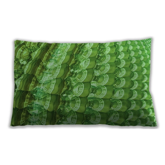 Ahgly Company Patterned Indoor Rectangular Nebula Green Lumbar Throw Pillow, 13 inch by 19 inch