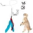 thumbnail image 4 of ORUYROP Feather Teaser Cat Toy, 2PCS Retractable Cat Wand Toys and 10PCS Replacement Teaser with Bell Refills, Interactive Catcher Teaser and Funny Exercise for Kitten or Cats, 4 of 7