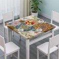 thumbnail image 3 of Vibrant Floral Print Elastic Tablecloth 34x34 Inch for Square Card Tables and Breakfast Nooks, 3 of 6