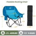 thumbnail image 3 of Oversized Rocking Camping Chair for Adults, Fully Padded Folding Outdoor Lawn Chair with Cooler Bag & Side Pocket, Portable Recliner Chair for Camp, Patio, Backyard, Supports 400 lbs, 3 of 8