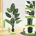 thumbnail image 2 of Garvee Artificial Bird of Paradise Plant 5 Feet (59 In) Tall Fake Banana Leaf Plant for Indoors and Outdoors, Faux Palm Tree with Plastic Pot for Office and Home Decor, 2 of 7