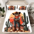 thumbnail image 2 of Castle Fairy Boys Girls Animal Cat Cowboy Full Size Sheets 4-Piece,Western Theme Breathable Bed Sheets,Chic Floral Cactus Lightweight Sheet Sets,Breathable Home Decor, 2 of 7
