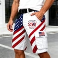 thumbnail image 2 of CAIVO 250th Anniversary Men's Patriotic Shorts Casual Independence Day Knee Length Fashion American Flag Print Plus Size Comfortable Cargo Summer Everyday Travel Bottoms With Pockets, 2 of 4