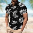 thumbnail image 2 of YHAJDS Mens Polo Shirts Short Sleeve Mesh Print Breathable Athletic Top, 2 of 6