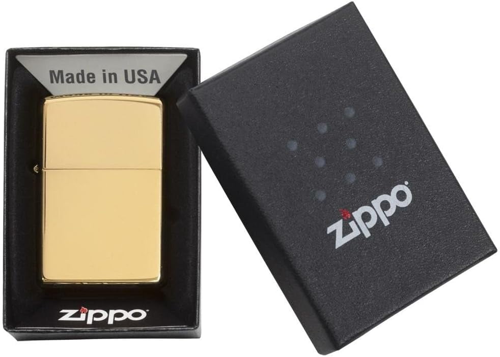 Zippo Lighter - Personalized Custom Message Engrave on Brass Zippo Lighter (High Polish) 254B