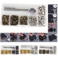 thumbnail image 2 of Coofit 120 Sets Leather Rivets DIY Rivet Buttons Double Cap Rivets with Fixing Tools, 2 of 10