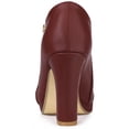 thumbnail image 4 of Unique Bargains Bottines à Talons Hauts Épais à Plateforme à Bout Rond pour Femmes, 4 of 7
