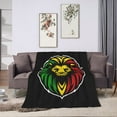 thumbnail image 6 of DouZhe Ultra-Soft Micro Fleece Lightweight Flannel Bed Blanket, Jamaican Rasta Lion Head Print Cozy Warm Throw Blankets, 40"x30", 6 of 7