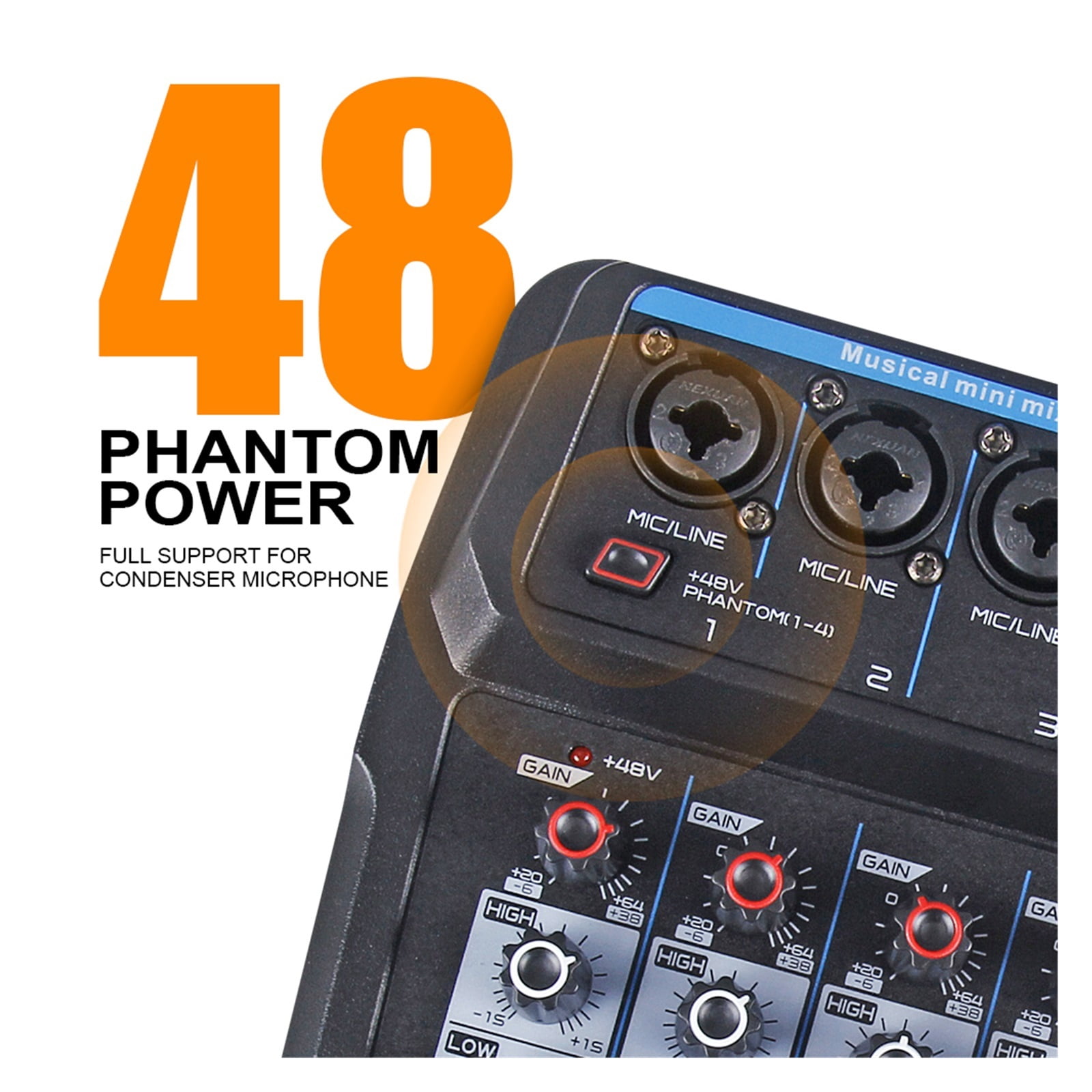 M4 M6 Aduio Mixer DJ Console With Sound Card Bluetooth For PC Recording Mic Instrument Mixing Interface ,Easy to Operate
