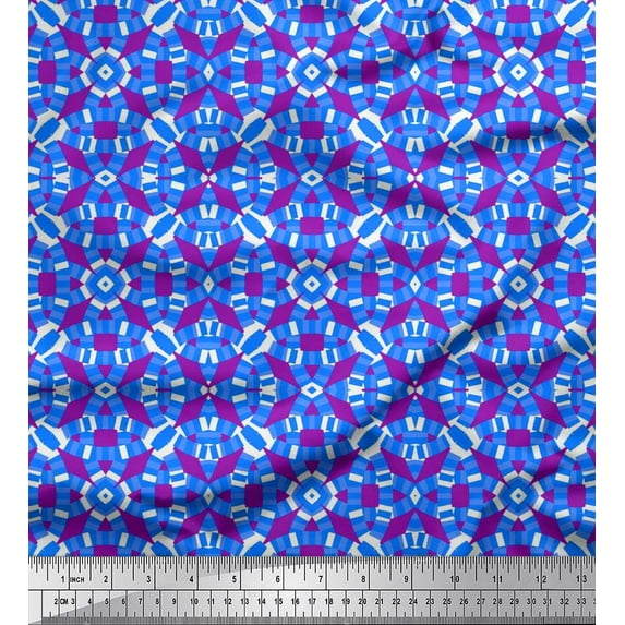 Soimoi Cotton Poplin Fabric Abstract & Circle Geometric Print Fabric by The Yard 42 Inch Wide