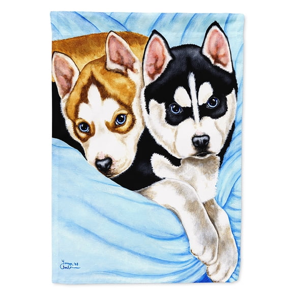 Carolines Treasures AMB1327CHF Snow Angels Siberian Husky Flag Canvas House Size  Large multicolor