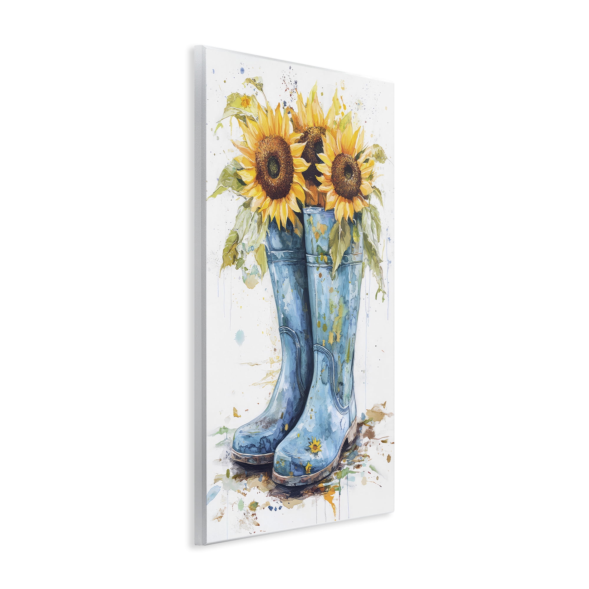 Stupell Industries Blue Rain Boots & Sunflowers Wall Plaque Art, design by Tina LeCour