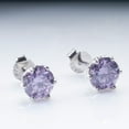 thumbnail image 4 of Purple Moissanite Earrings S925 Sterling Silver Inlaid Imported Moissanite 1 Carat, 4 of 5