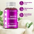 thumbnail image 2 of 2 Pack - Vitamatic Biotin Gummies 10,000 mcg for Stronger Hair, Skin & Nails - 60 Vegan Gummies - Vitamin B7 (Total 120 Count), 2 of 7
