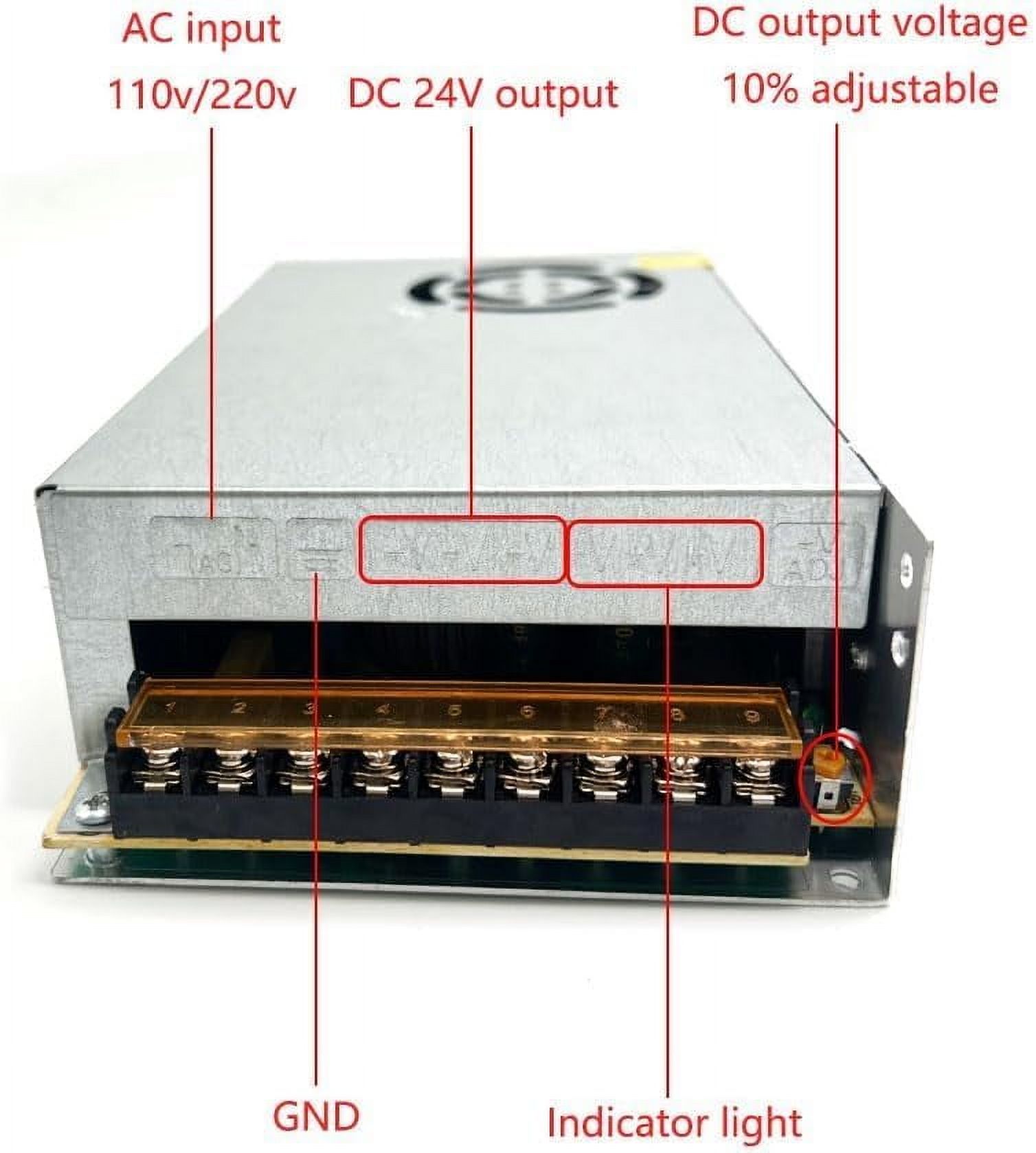 Padarsey DC 24V 10A 240W Power Supply Adapter Transformer Switch AC 110V/220V to DC 24V 10amp Universal Regulated Switching Converter for LED Strip Light CCTV Camera Security System Computer Project