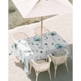 thumbnail image 2 of Outdoor Tablecloth with Umbrella Hole, Turquoise Flowers Spillproof Waterproof Outdoor Table Cover, Farmhouse Spring Botanical Floral Patio Tablecloths for Party Picnic Camping, Rectangle 60"x84", 2 of 9