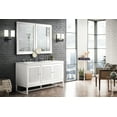 thumbnail image 5 of James Martin Vanities 60" Double Vanity, Glossy White w/ 3 CM White Zeus Quartz Top, 5 of 6