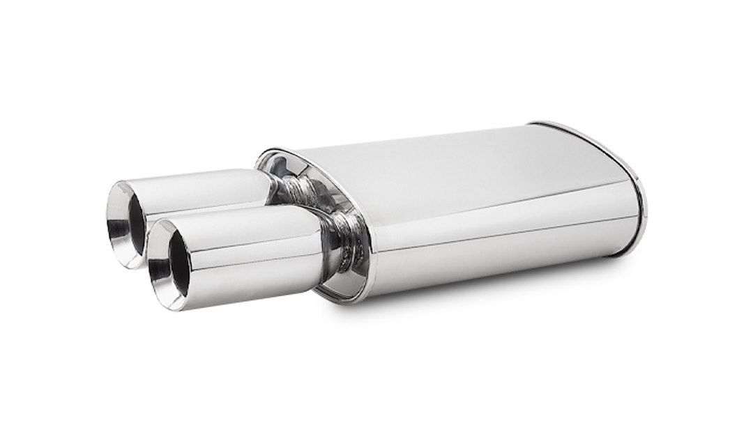 Vibrant Performance Streetpower Flat Black Oval Muffler - 2.5" Universal Fit