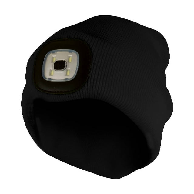 Sock Snob - Adults Winter Knit Neon Beanie Hat with LED Glowing Light Torch