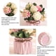 thumbnail image 3 of Hortensias Falsas Hisow Mini Plantas Artificiales en Jarrón de Cerámica Rosa, 3 of 5