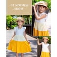 thumbnail image 3 of Arshiner Girls Dress Summer Flutter Sleeve Flared Tiered Swing Pleated Midi Cotton Casual Sundress with Pockets, 3 of 6