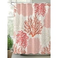 thumbnail image 2 of Coral Pink Red Shower Curtain, Coastal Nautical Ocean Beach Bathroom Decor Curtains Set with Hooks, Waterproof Fabric Home Accessories， 60 X 72 Inch Long, 2 of 6