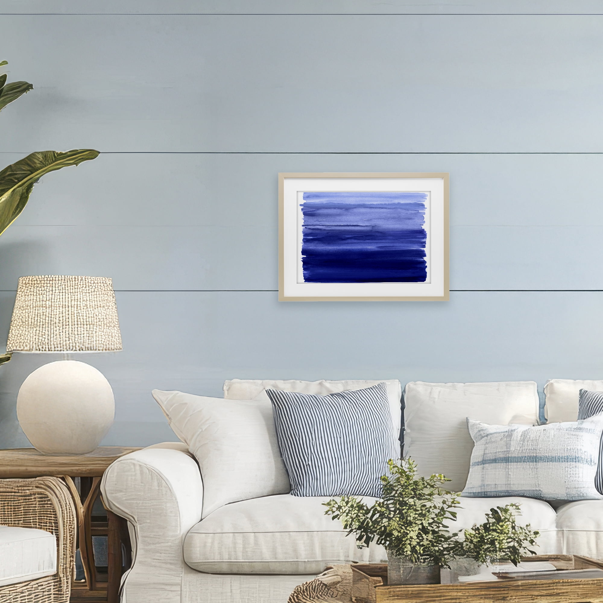 Stupell Industries Oceanic Ombre Blue Birch Framed Print Under Glass, design by Allie Corbin