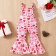 thumbnail image 2 of EnJoCho Toddler Girls Valentines Sleeveless Hearts Print Bell Bottoms Flare Jumpsuit Playsuit 𝖱omper Outfit Clothes Spring Summer, 2 of 7