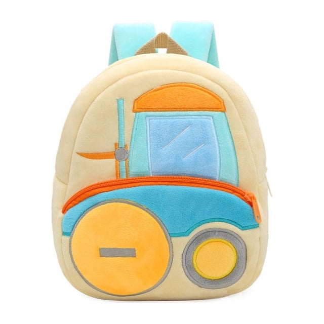 Xingzhi Plush Children Backpack Portable Cute Unisex Automotive Pattern Large Capacity Book Snack Student Bag Birthday Gift Type 6